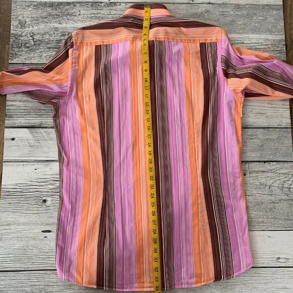 Jack Lipson Sport Casual Striped Print Flip Cuff Shirt - Picture 12 of 13